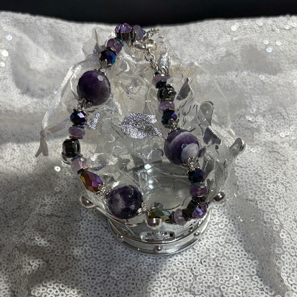 Artisan Chevron Amethyst Custom Purple Statement Bracelet NEWππππππποΈ - Picture 9 of 11